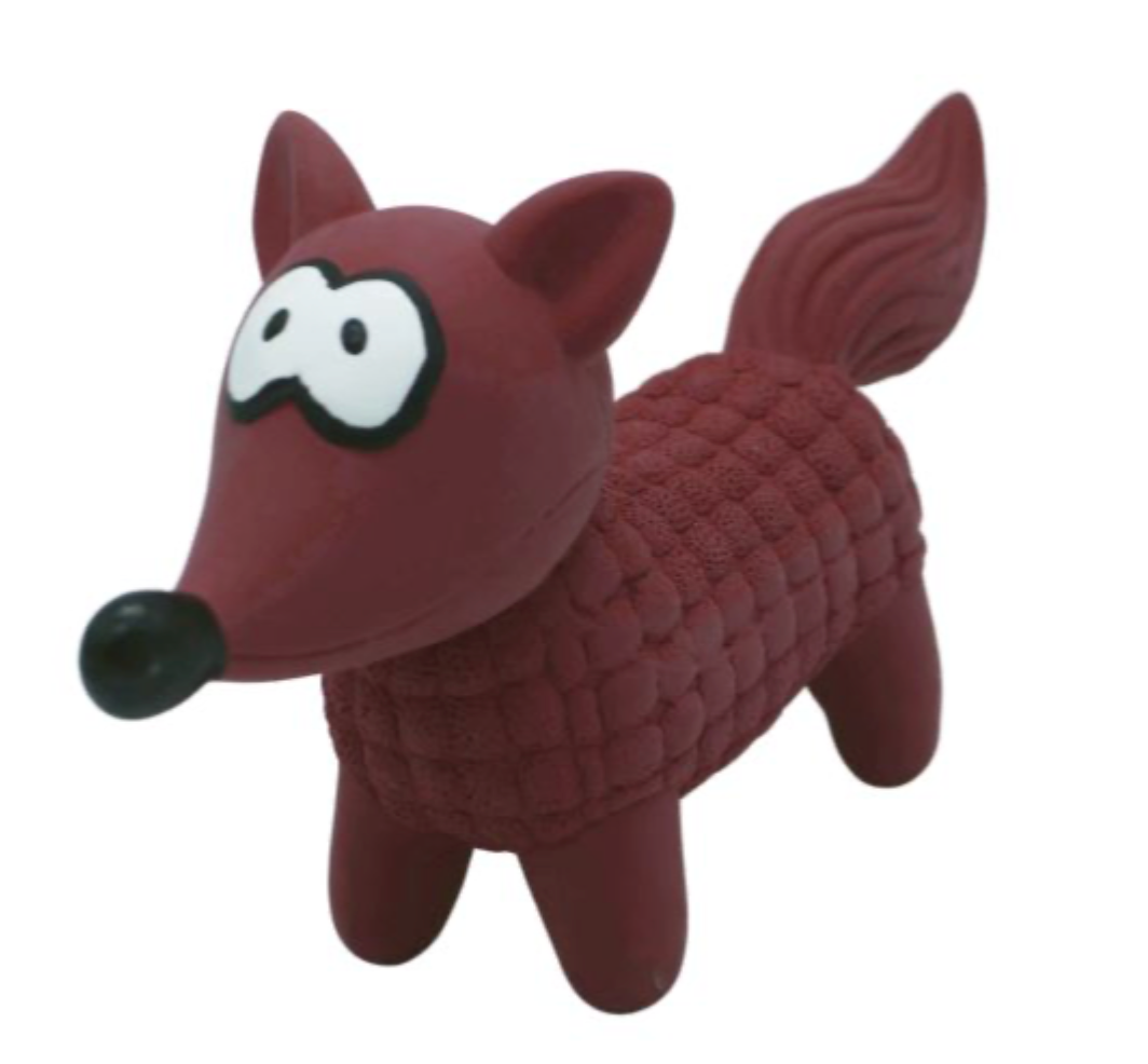 BUD'Z Latex Red Fox with Squeaker Dog Toy