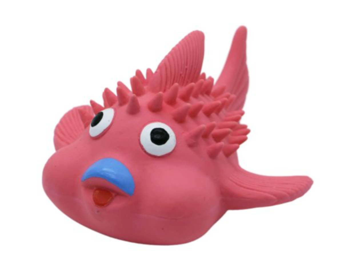 BUD'Z Latex No Way Fish with Squeaker Dog Toy