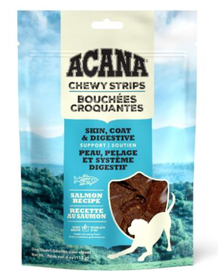 Acana Chewy Strips - Skin, Coat & Digestive Support Salmon Dog Treats