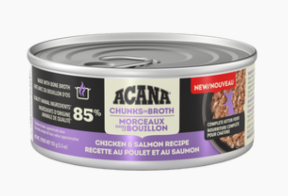 Acana Chunks - Chicken and Salmon in Broth for Kittens GF Canned Cat Food
