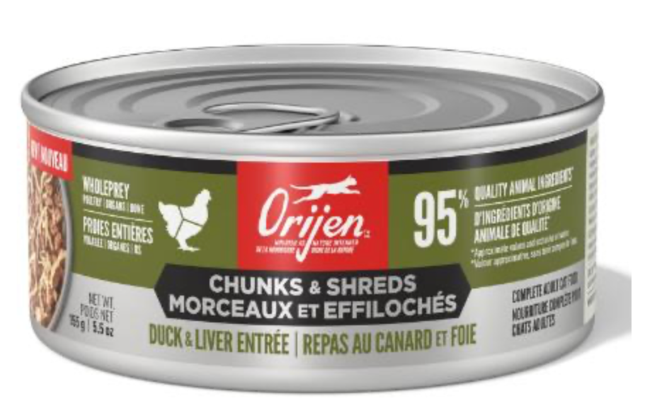 Orijen Chunks & Shreds - Duck and Liver Entree GF Canned Cat Food