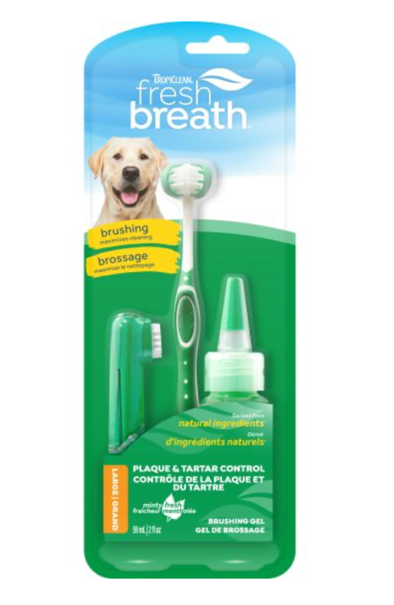 TropiClean Fresh Breath Oral Care Kit for Large Breed Dogs (2oz/59ml)