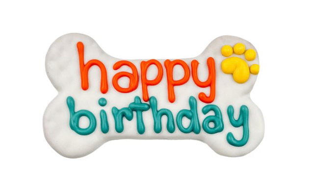 Bosco & Roxy's Happy Birthday Bone - White (6")