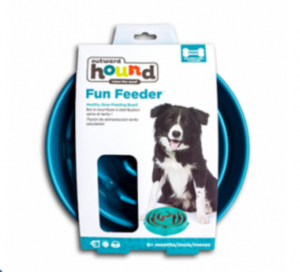 Outward Hound Fun Feeder Slo-Bowl - Teal