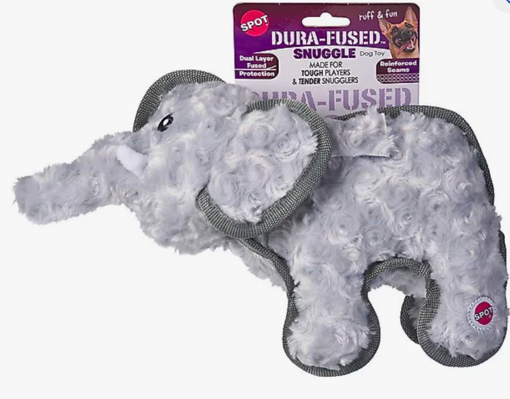 SPOT Dura-Fuse Snuggle Elephant Dog Toy