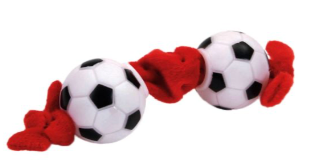 Coastal Li'l Pals Plush and Vinyl Soccerball Tug Dog Toy