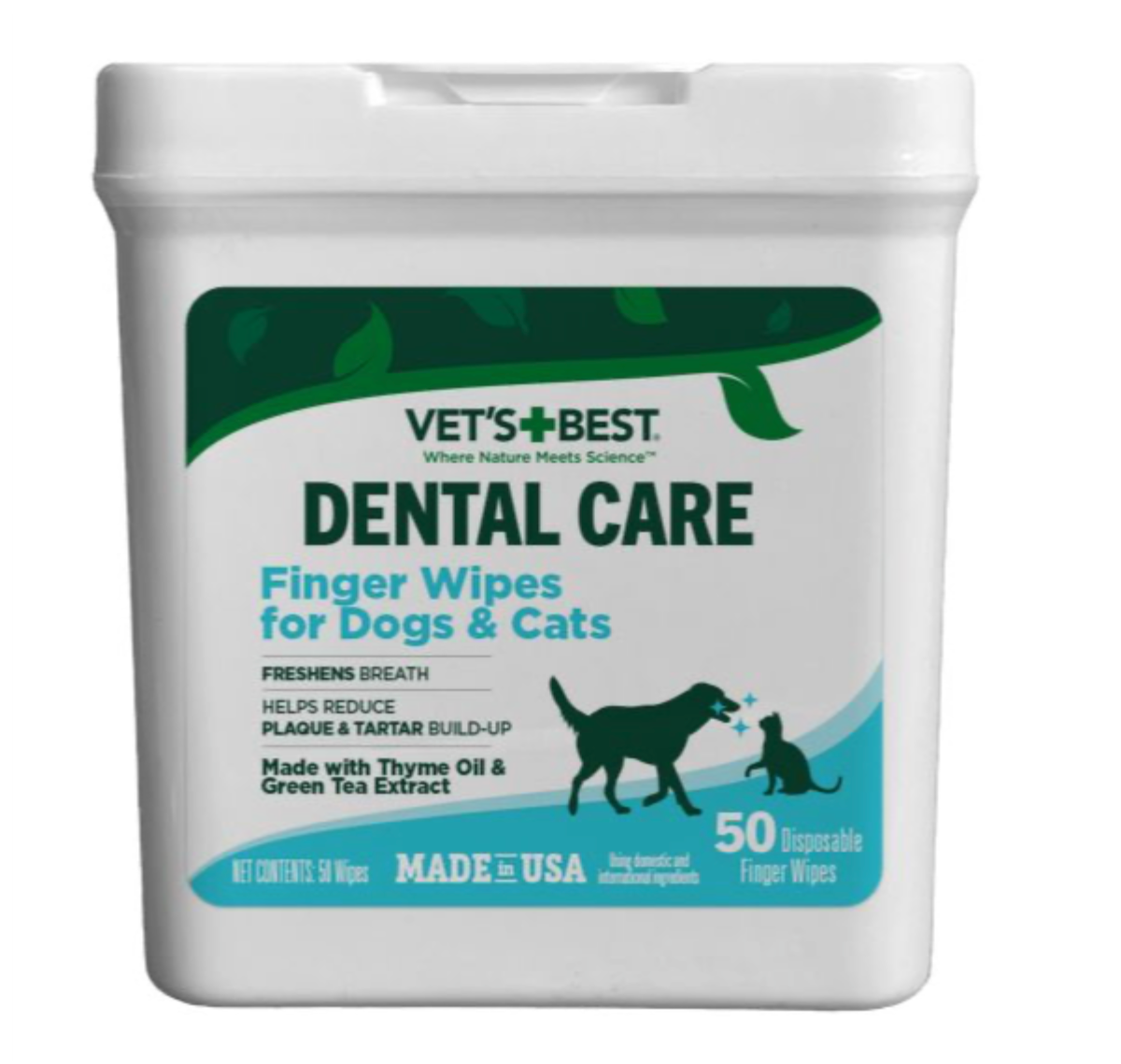 Vets Best Dental Finger Wipes for Dogs and Cats