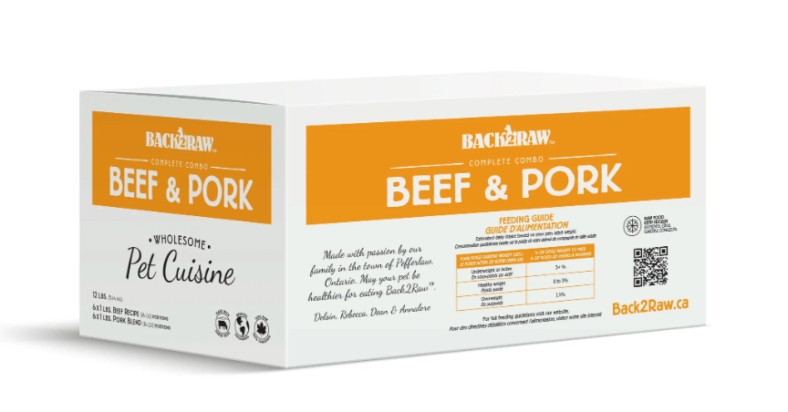 Back2Raw Complete Beef Recipe & Pork Blend Frozen Raw Dog Food