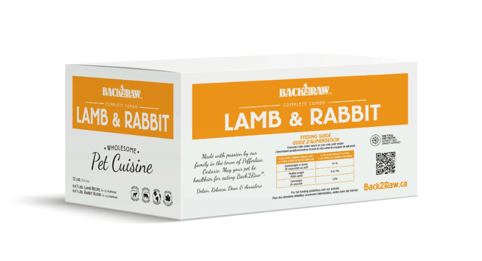 Back2Raw Complete Lamb Recipe & Rabbit Blend Frozen Raw Dog Food