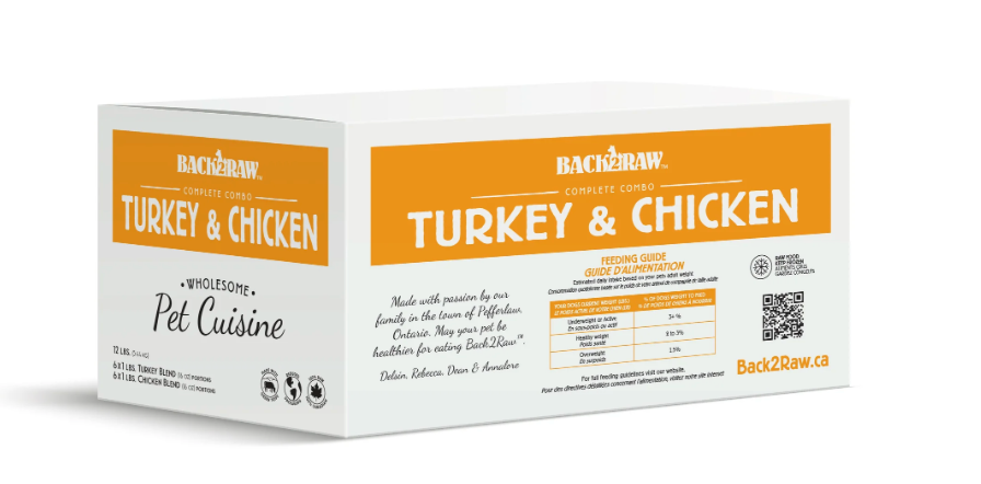 Back2Raw Complete Turkey Blend & Chicken Blend Frozen Raw Dog Food