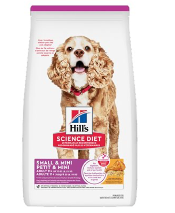 Hill&#39;s Science Diet Senior 11+ Small &amp; Mini Chicken, Barley &amp; Brown Rice Dog Food