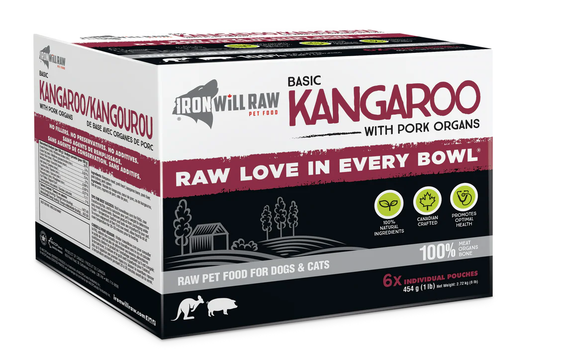 Iron Will Raw Basic Kangaroo Frozen Raw Dog & Cat Food