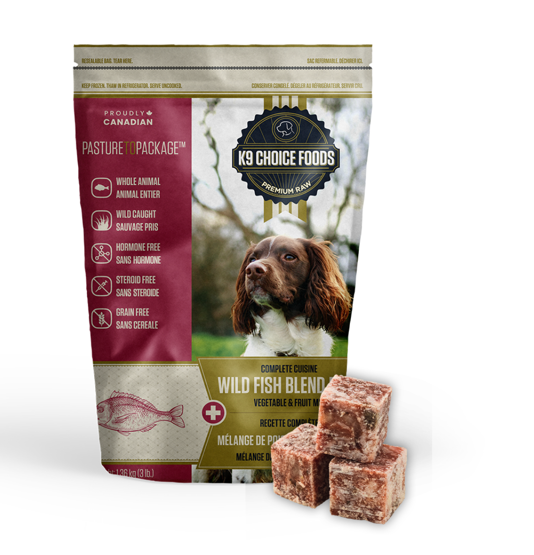 K9 Choice Foods Wild Fish Blend Plus Lil' Guys Frozen Raw Dog Food