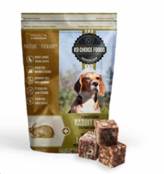 K9 Choice Foods Rabbit Plus Frozen Raw Dog Food