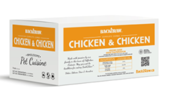 Back2Raw Complete Chicken Recipe & Chicken Blend Frozen Raw Dog Food