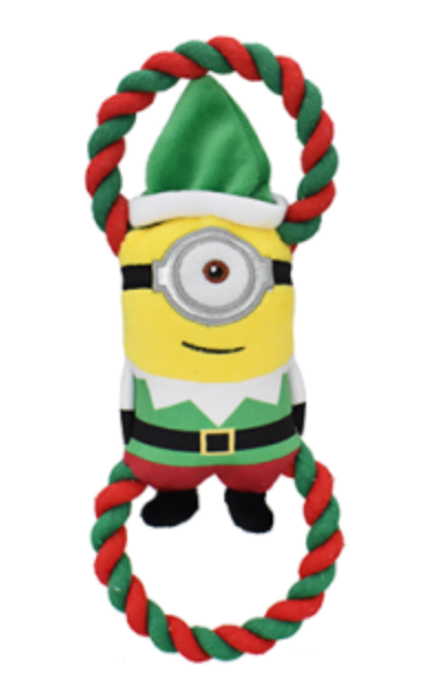 Multipet Holiday Minion Stuart the Elf Tug Dog Toy