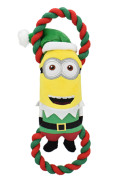 Multipet Holiday Minion Kevin the Elf Tug Dog Toy