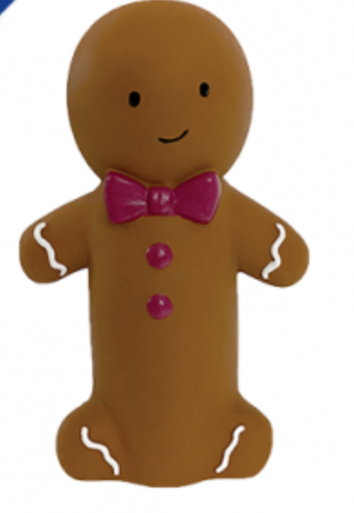 FouFouBrands FouFit Holiday Rubber Cuddle Crunchers - Gingerbread Man Dog Toy
