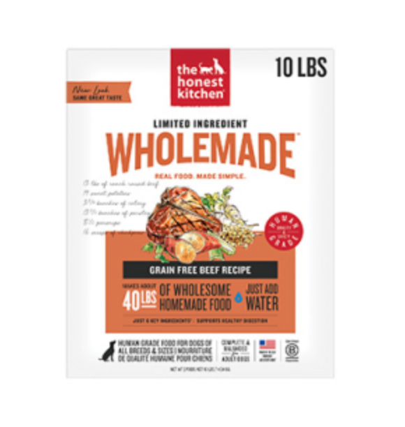 The Honest Kitchen Wholemade L.I.D. Beef GF Dehydrated Dog Food