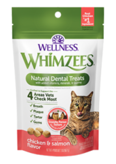 Whimzees Dental Treats for Cats - Chicken & Salmon
