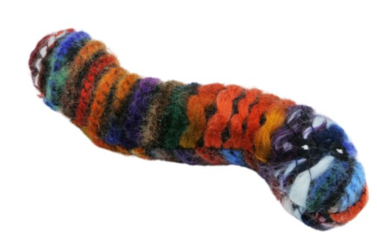 Bud'Z Multicolour Wool Worm Cat Toy