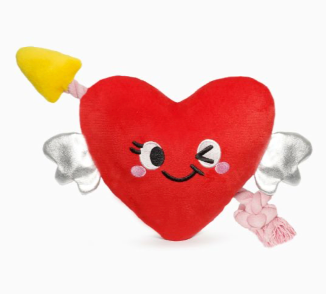 Hugsmart Fuzzy Friendz Valentine's Woof Love - Heart and Arrow Dog Toy