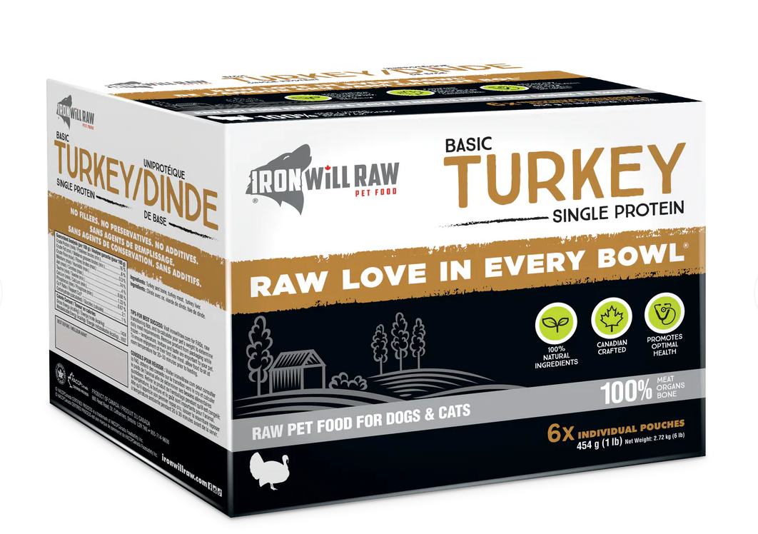 Iron Will Raw Basic Turkey Frozen Raw Dog & Cat Food