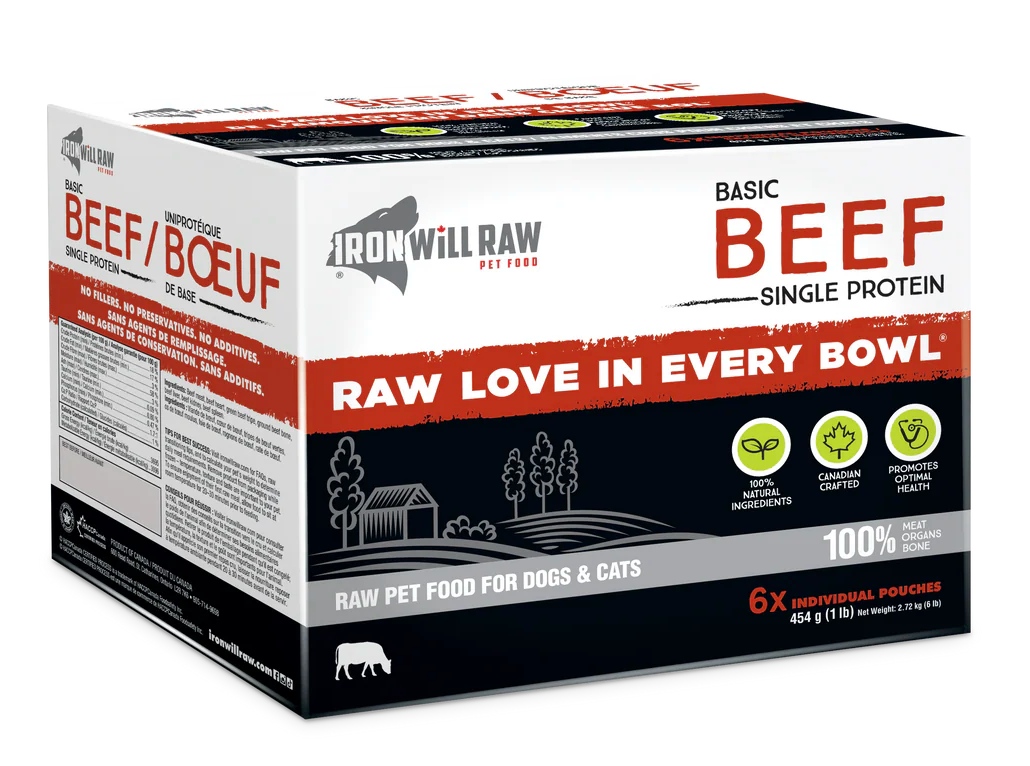 Iron Will Raw Basic Beef Frozen Raw Dog &amp; Cat Food