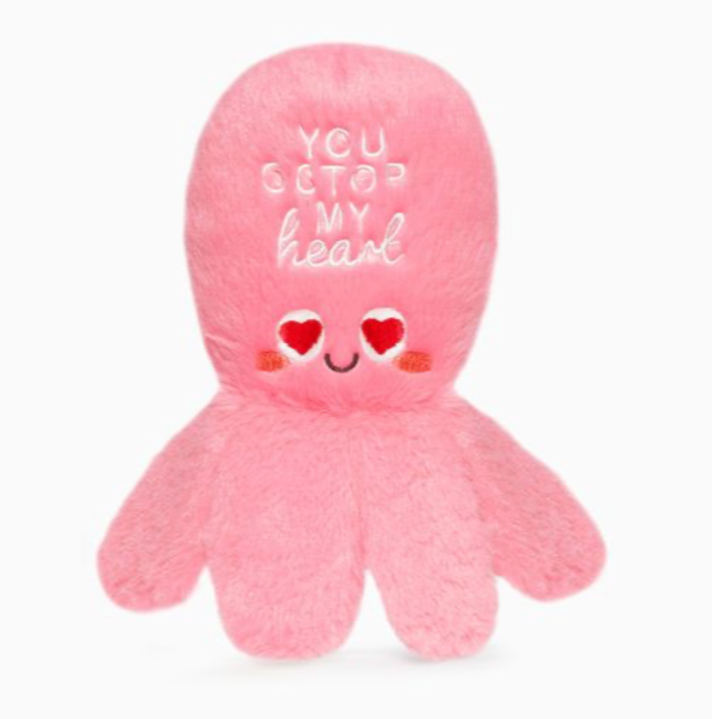 Hugsmart Fuzzy Friendz Valentine's Woof Love - You Octopi My Heart Dog Toy