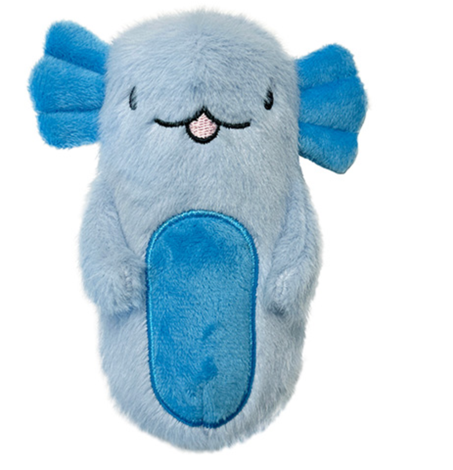 FouFouBrands FouFit Squeak-a-Tubes - Axolotl Dog Toy