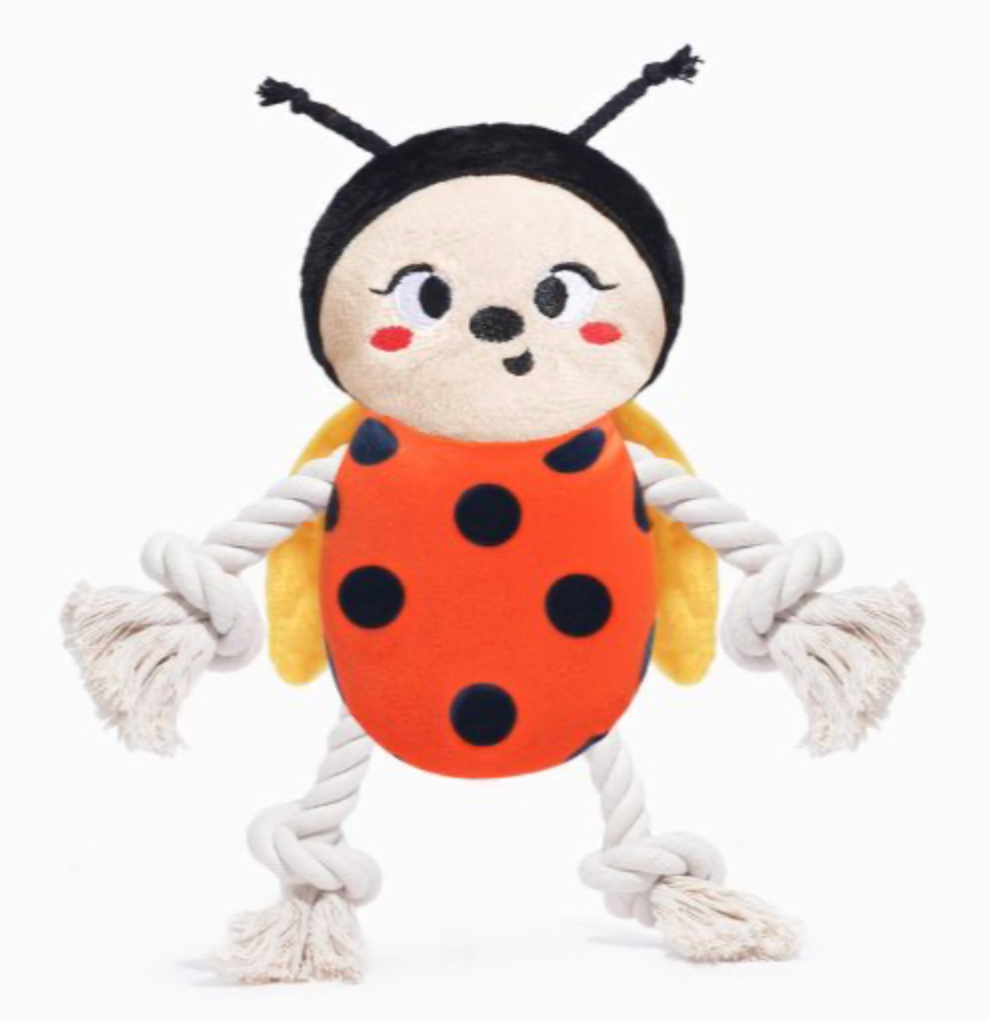 HugSmart Fuzzy Friendz Puppy Garden - Ladybug Dog Toy
