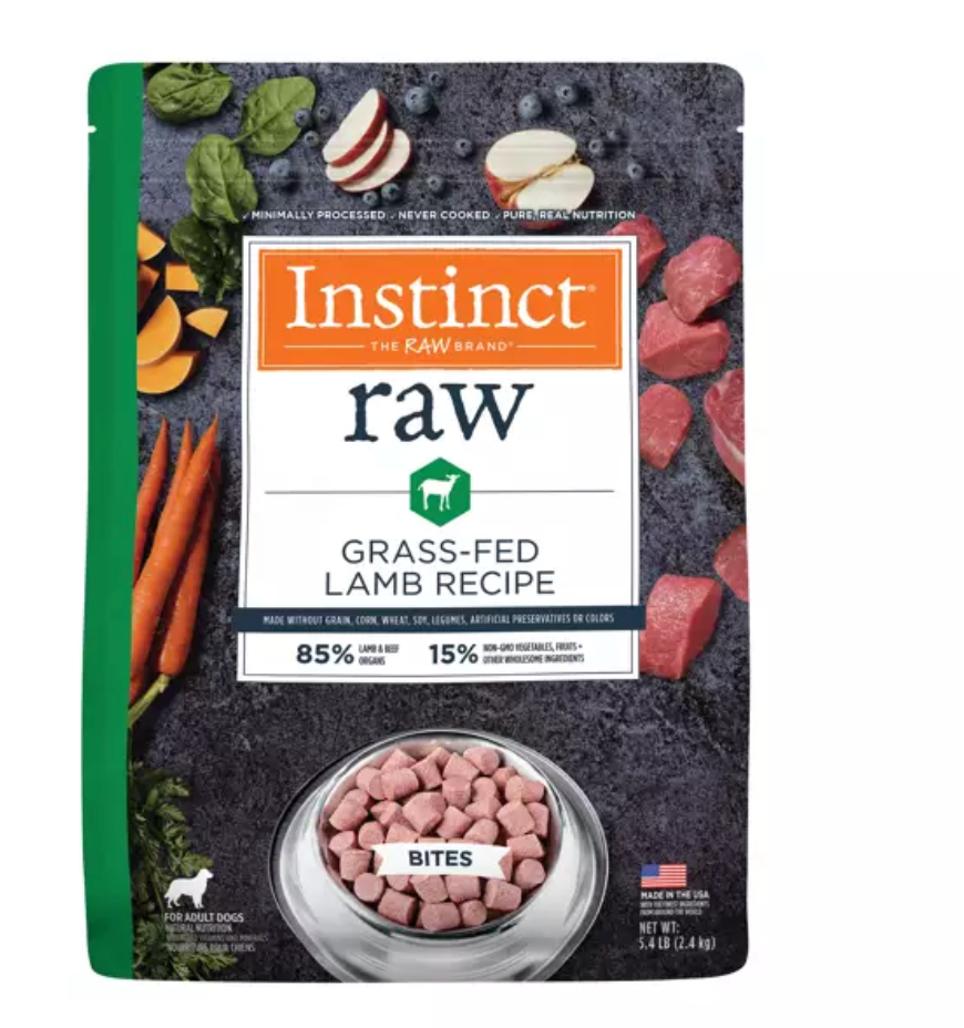 Instinct Frozen Raw Lamb Bites Adult Dog Food (1.22kg/2.7lb)