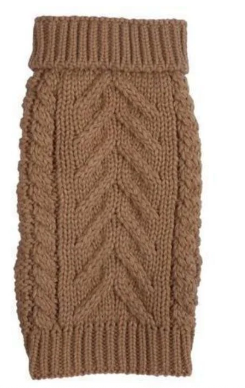 Fabdog Chunky Turtleneck Sweater - Camel (20")