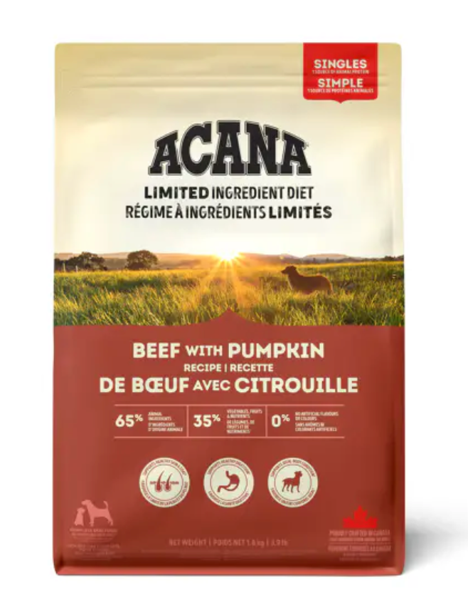 Acana Singles Beef with Pumpkin Recipe GF Dog Food