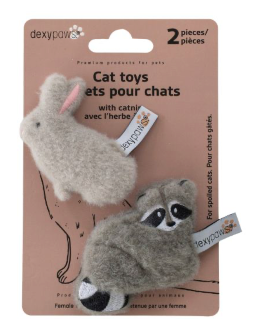 Dexypaws Backyard Buddies Duo Cat Toy with Catnip
