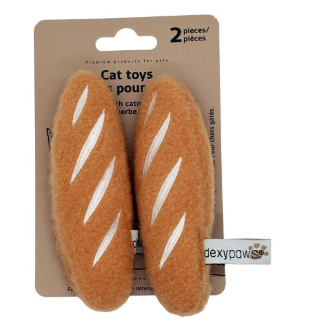 Dexypaws Breakfast Baguettes Duo Cat Toy with Catnip