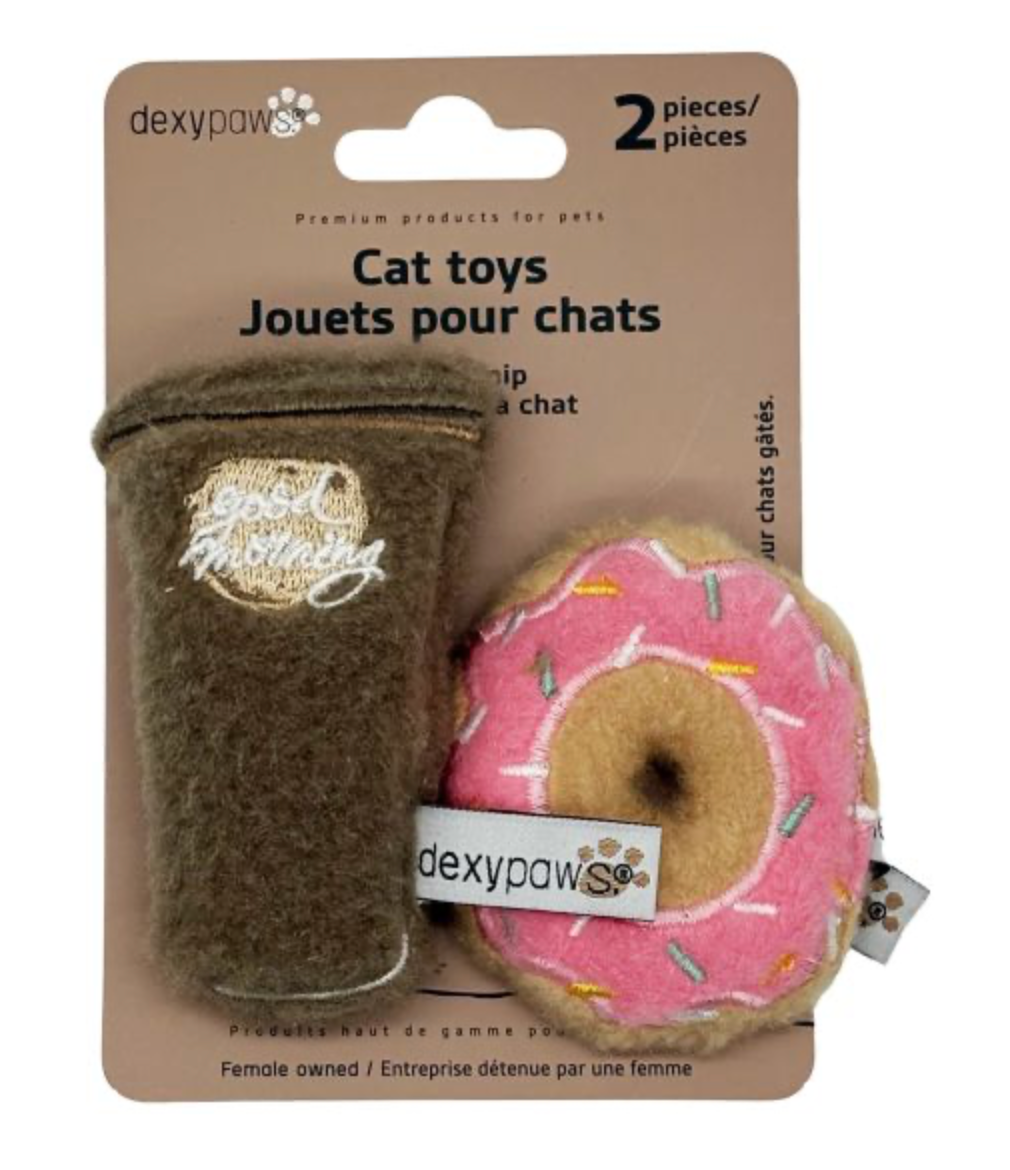 Dexypaws Breakfast Order Duo Cat Toy with Catnip