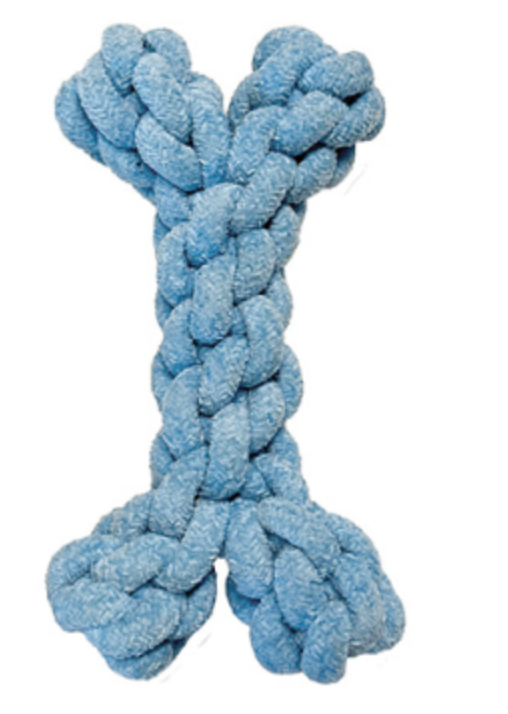 FouFouBrands fouFit Velvet Knotted Rope Bone Dog Toy
