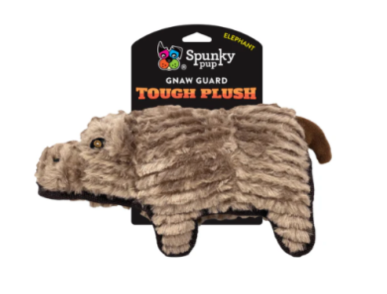 Spunky Pup Tough Plush Hippo Dog Toy