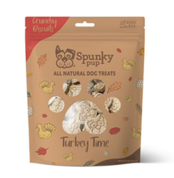 Spunky Pup Fall Turkey Time Crunchy Biscuits Dog Treats