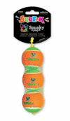 Spunky Pup Squeaky Tennis Ball Dog Toy (3pk)