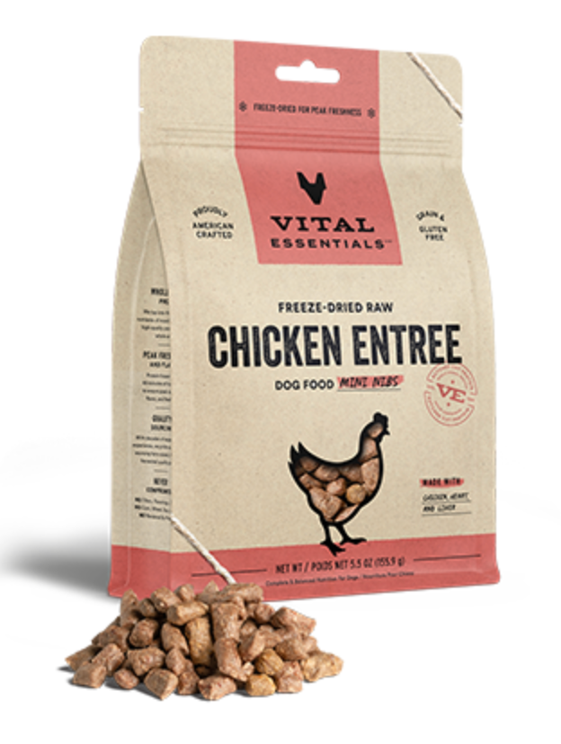Vital Essentials Freeze-Dried Raw Chicken Entree Mini Nibs GF Dog Food
