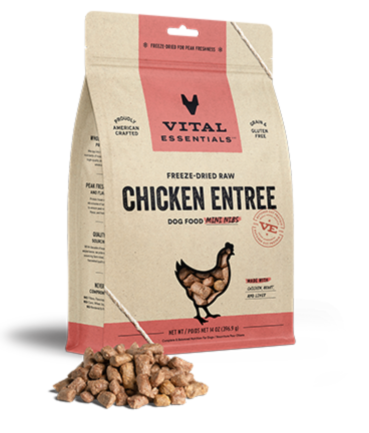 Vital Essentials Freeze-Dried Raw Chicken Entree Mini Nibs GF Dog Food