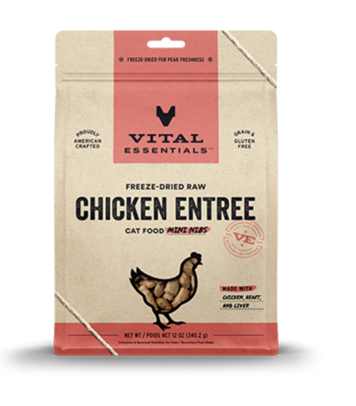 Vital Essentials Freeze-Dried Raw Chicken Entree Mini Nibs GF Cat Food