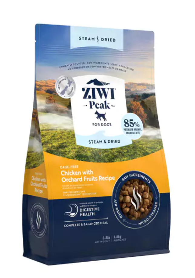 Ziwi Peak Chicken with Orchard Fruit Steam Dried Dog Food