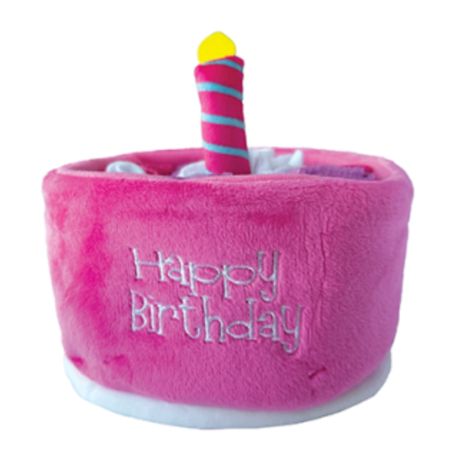 FouFouBrands FouFit Hide &#39;N Seek Birthday Cake Snuffle Dog Toy -