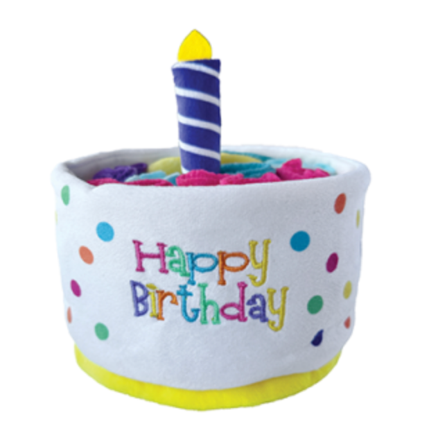 FouFouBrands FouFit Hide &#39;N Seek Birthday Cake Snuffle Dog Toy -