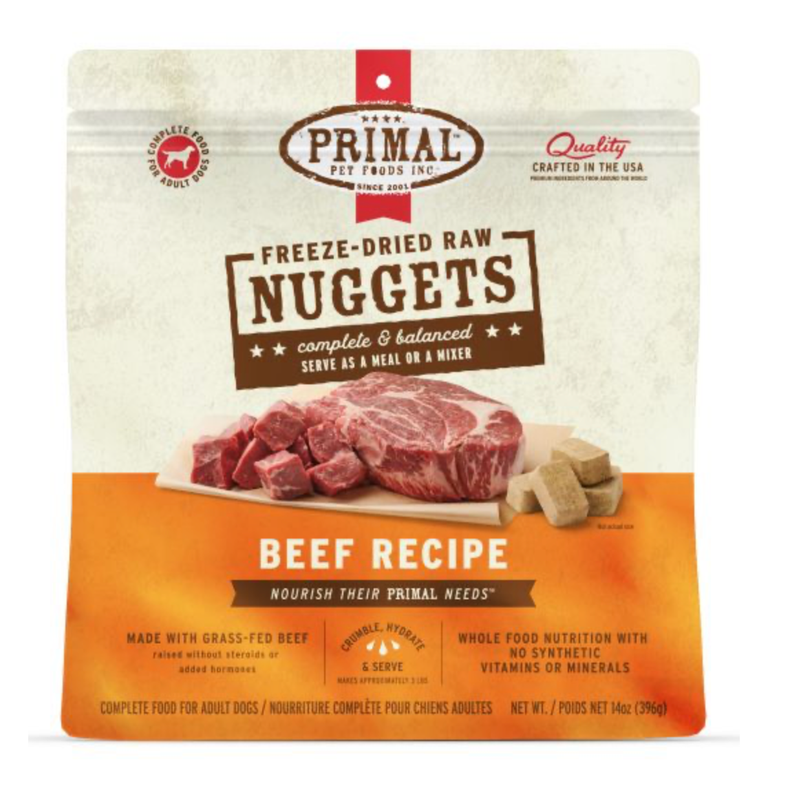 Primal Freeze-Dried Nuggets - Beef Formula GF Dog Food