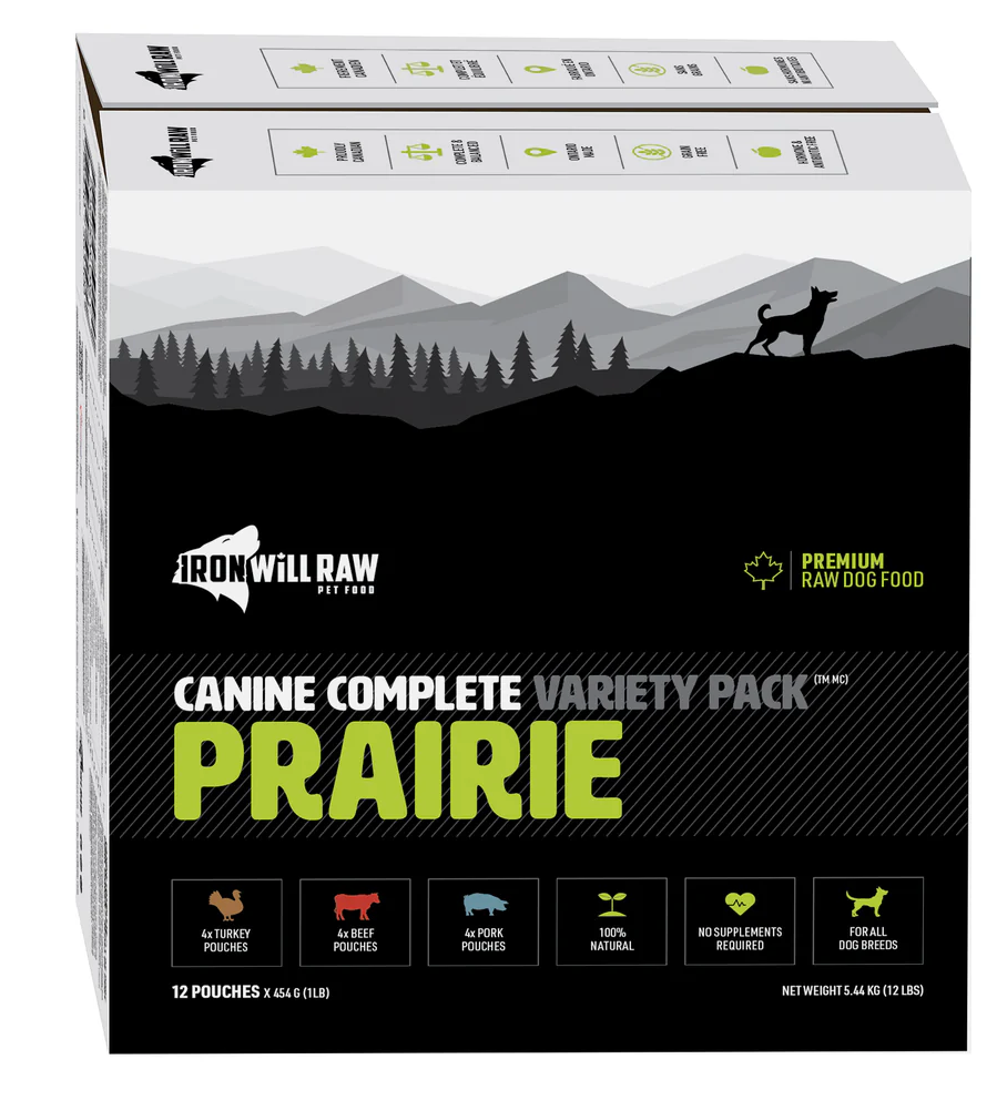 Iron Will Raw Canine Complete Prairie Variety Pack Frozen Raw Dog Food
