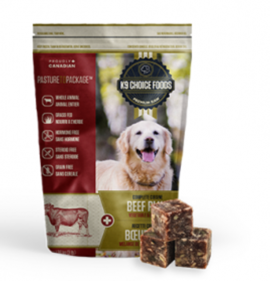 K9 Choice Foods Beef Plus Frozen Raw Dog Food